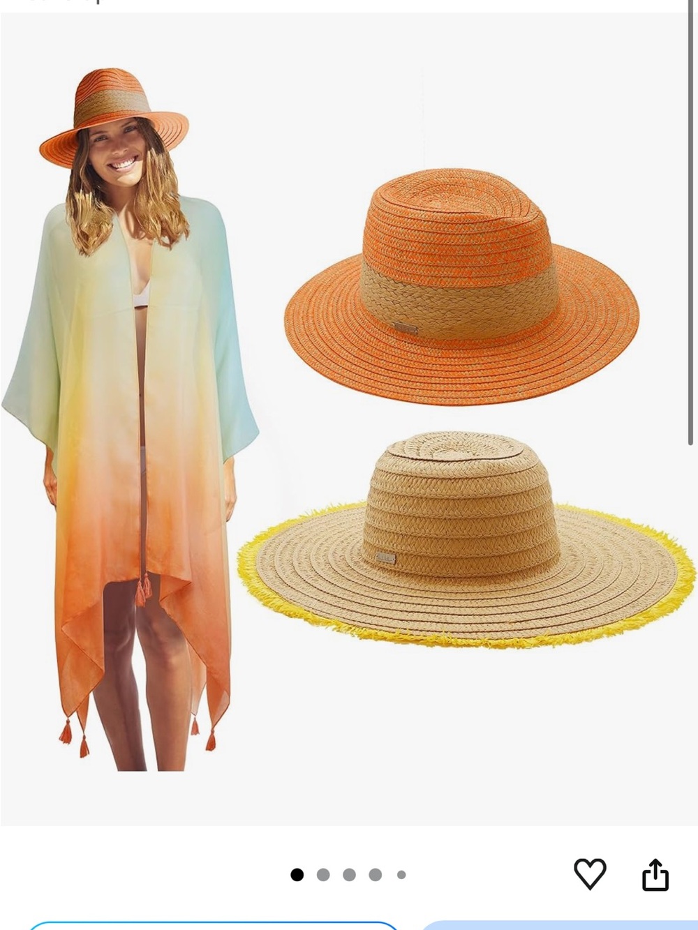 Nicole Miller 2 sunhats and beach coverup NWT